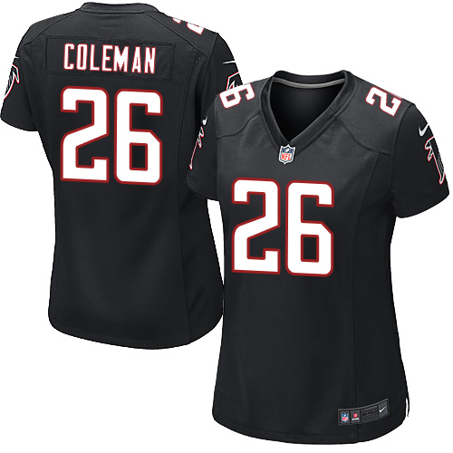 Women's Limited Tevin Coleman Nike Jersey Black Alternate - #26 NFL Atlanta Falcons